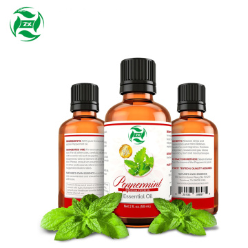 Aceite esencial de menta orgánico natural puro al 100%.